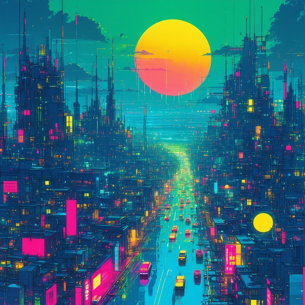 Asahi Linux Wallpaper in Neon Anime Style