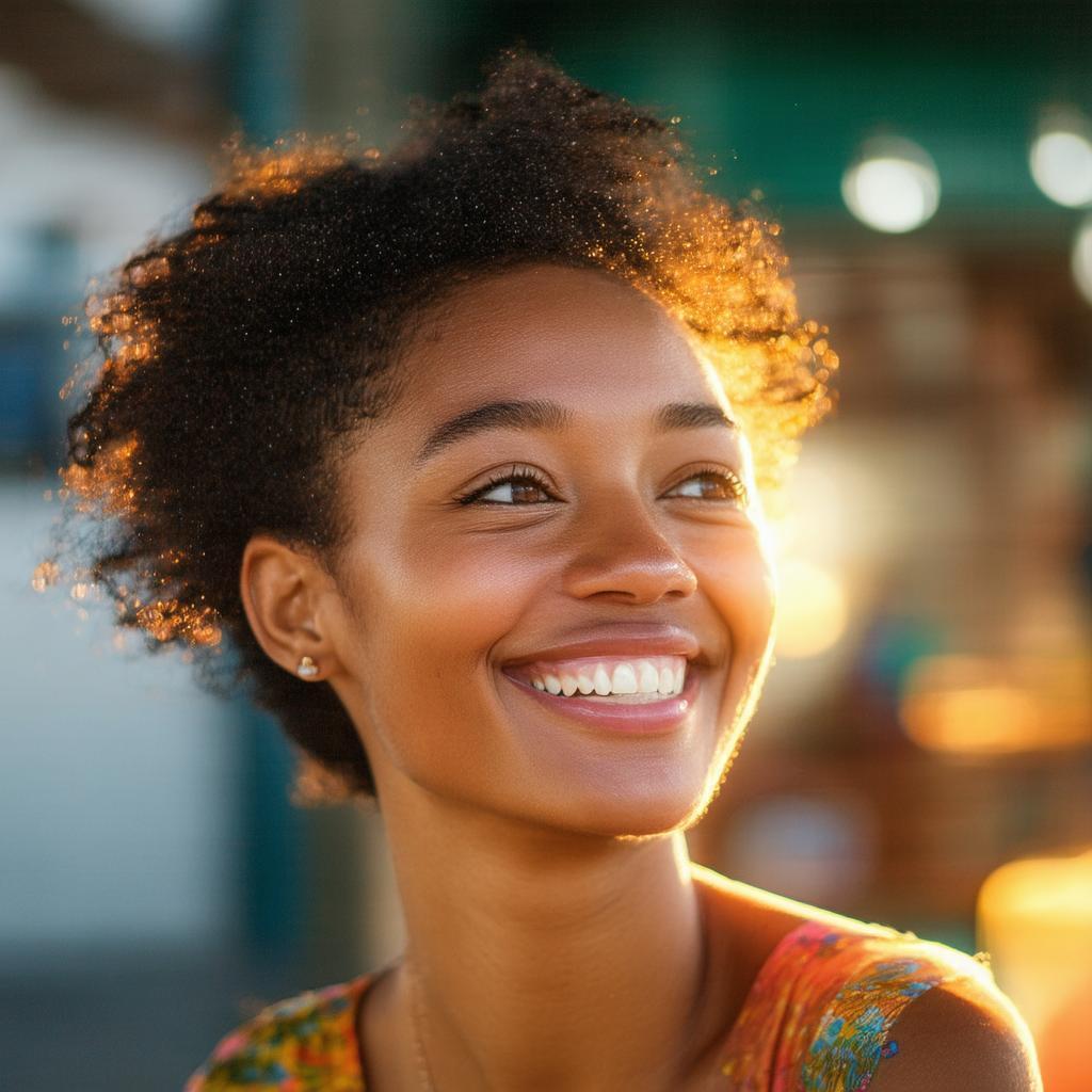 Radiant Smile Captured in Soft Warm Light