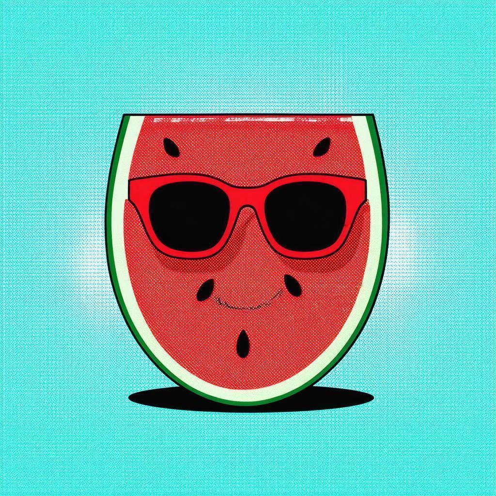 Sunglasses Watermelon Grinning in Pop Art