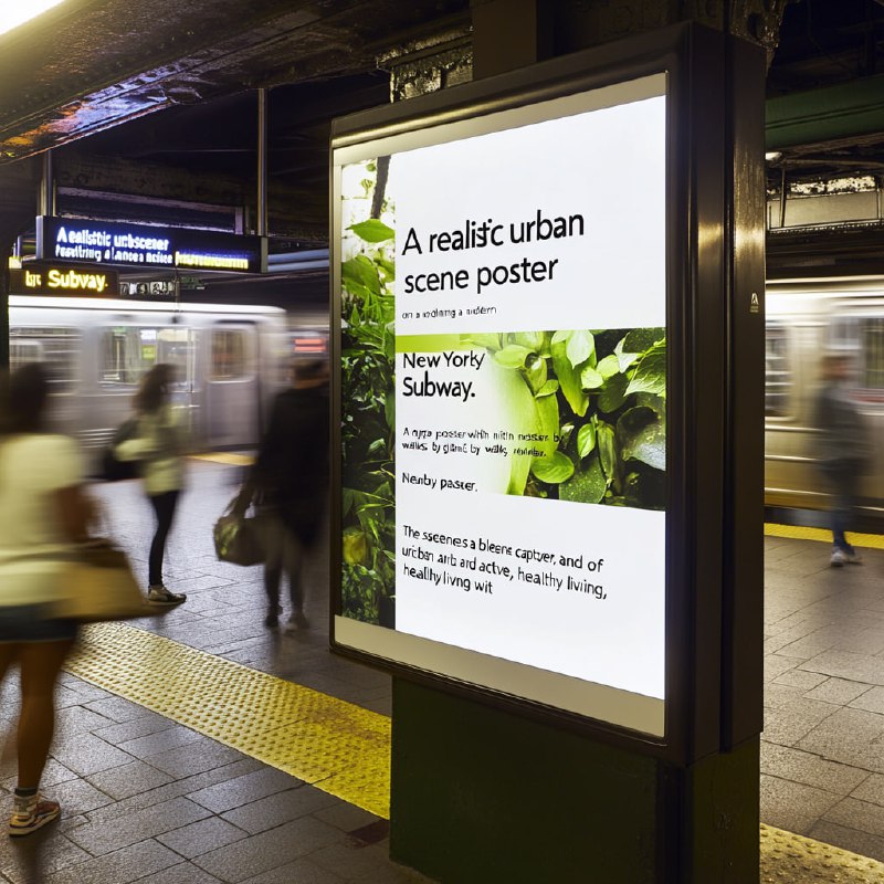 Urban Scene with Empty Subway Poster