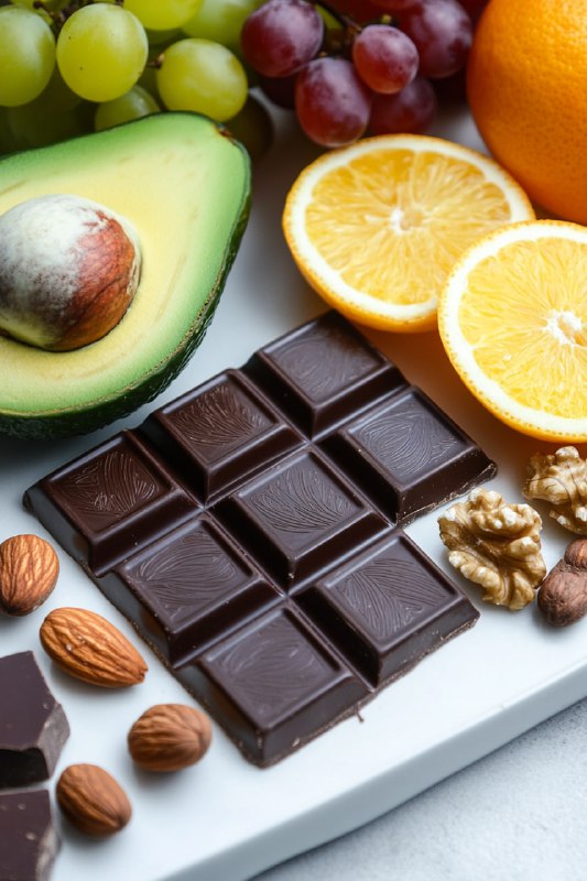 High-Quality Plate with Chocolate and Fruits