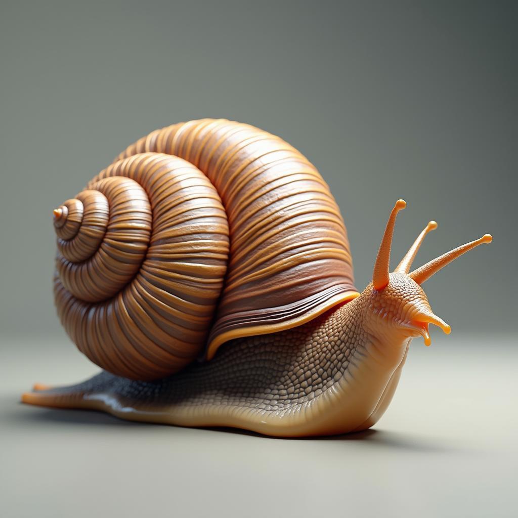 Hyper Realistic 3D Snail With Intricate Shell