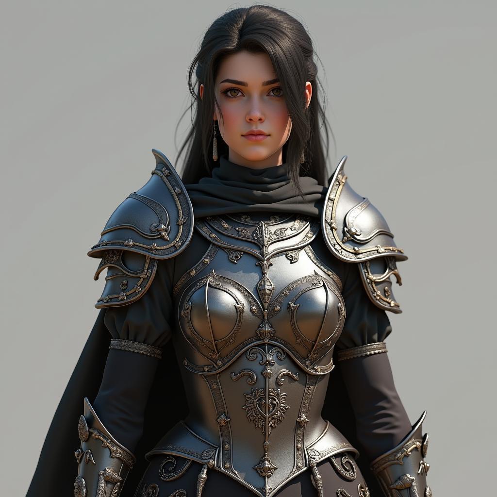 Volumetric Warrior Woman in Light and Shadow