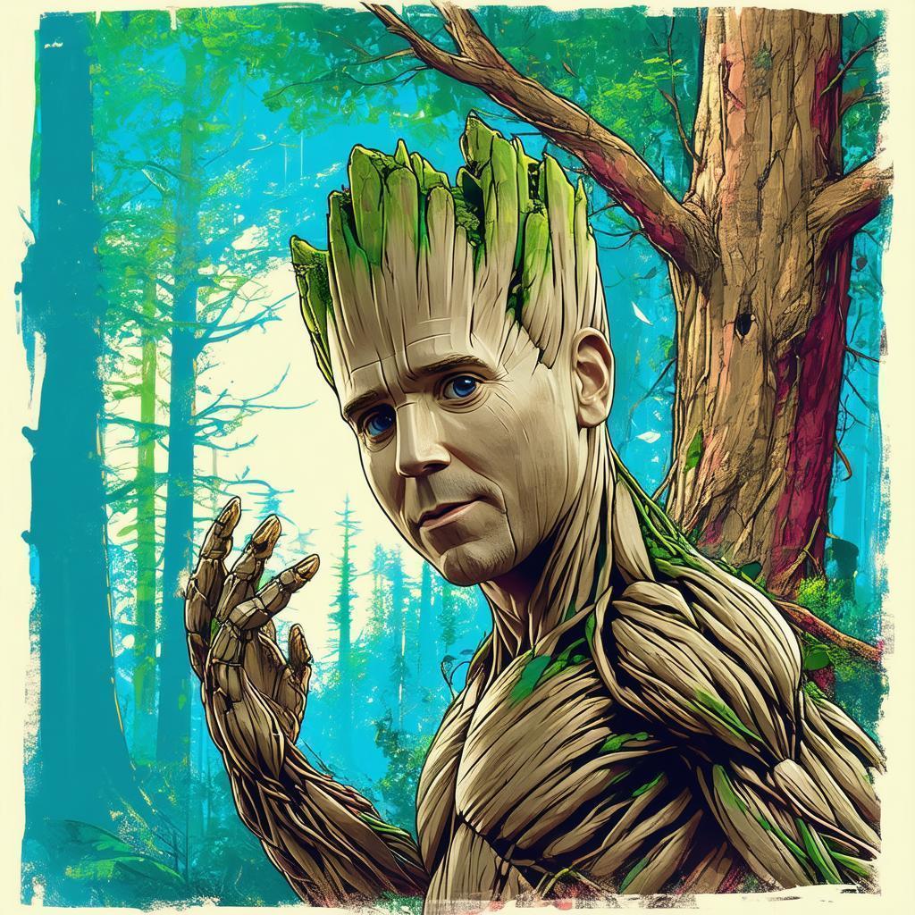 Nicolas Cage as Groot in Cutout Whimsy