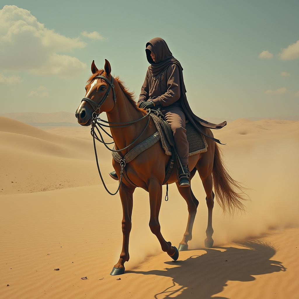 Lonely Desert Stalker Rides Mystical Sands