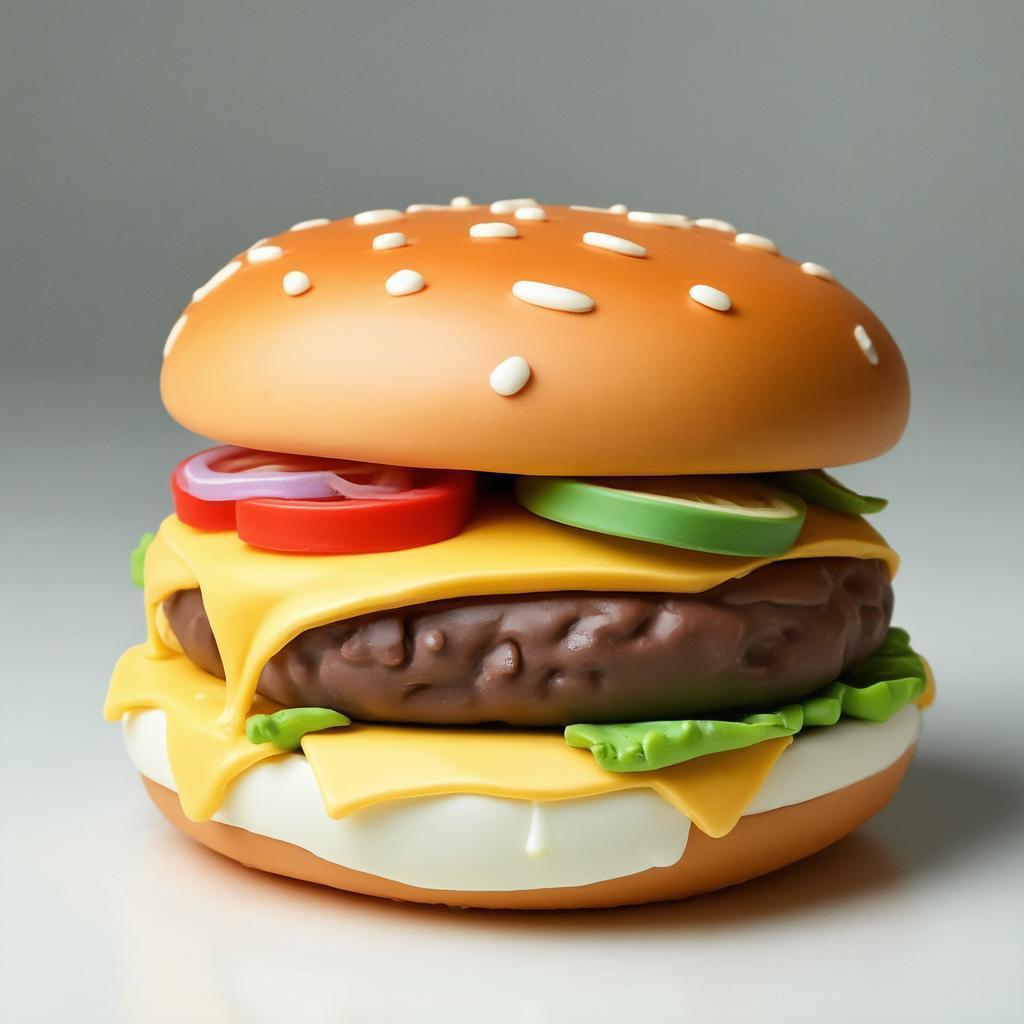 Squishy Claymation Cheeseburger With Melty Cheese