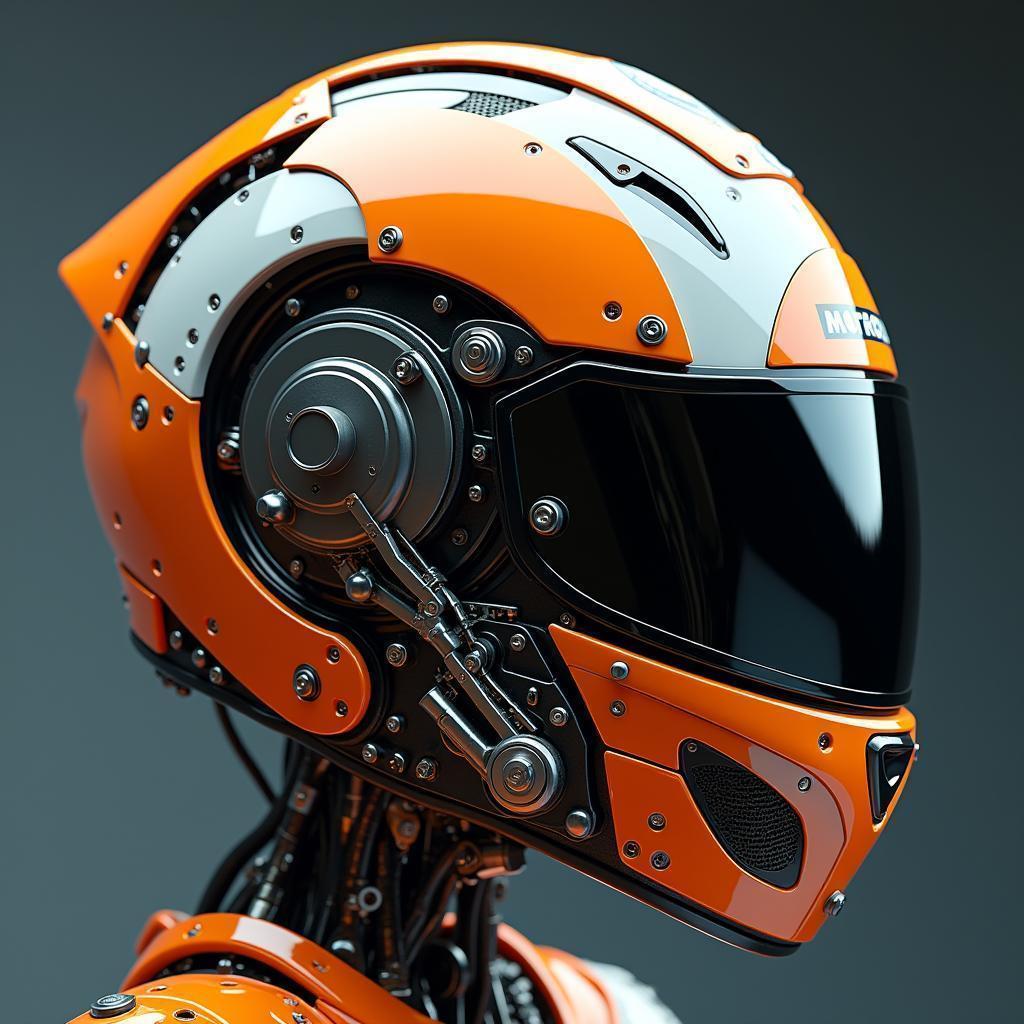 Fresco of a Robotic MotoGP Helmet