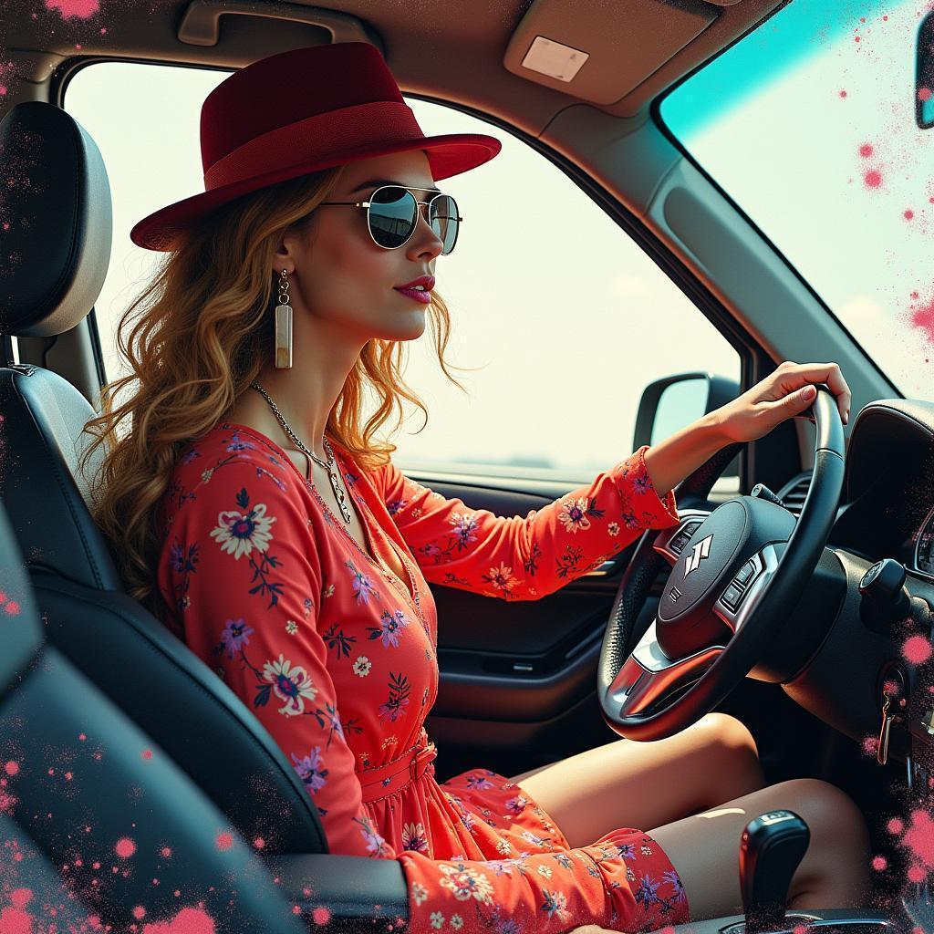 Fashion Designer Driving a Suzuki Vitara Collage