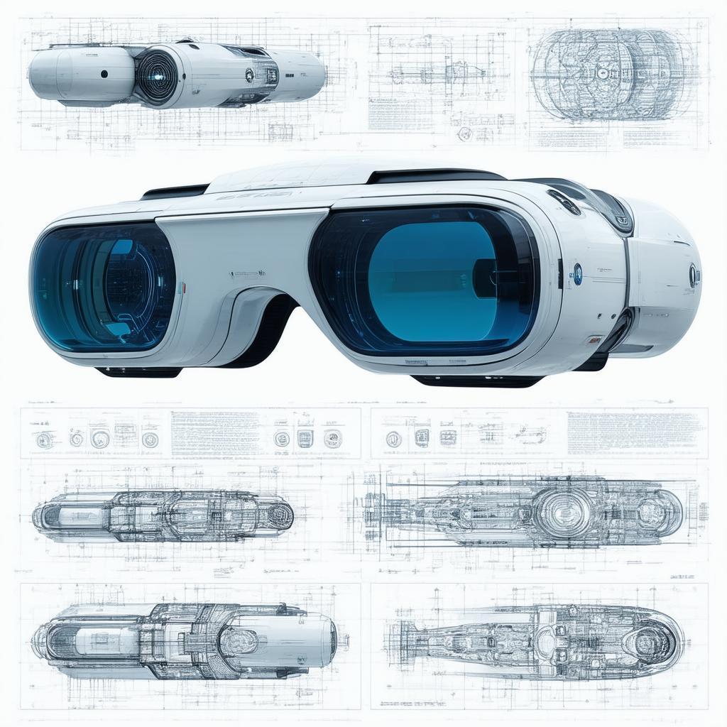 Minimalist Technical Schematics of an XR Device