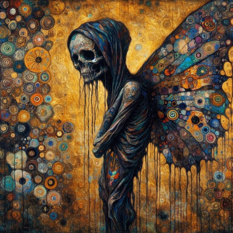 Thin Fairy in Grunge Flower Hell