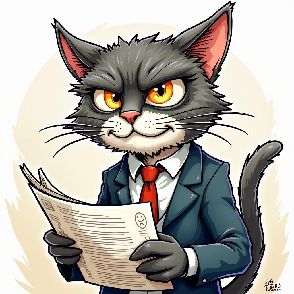 Ugly Cat Anchors the Evening News