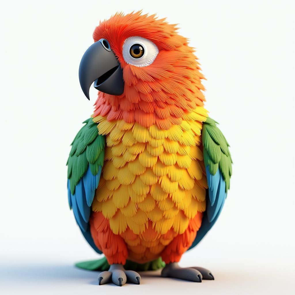 Serene Tropical Bird in Detailed 3D
