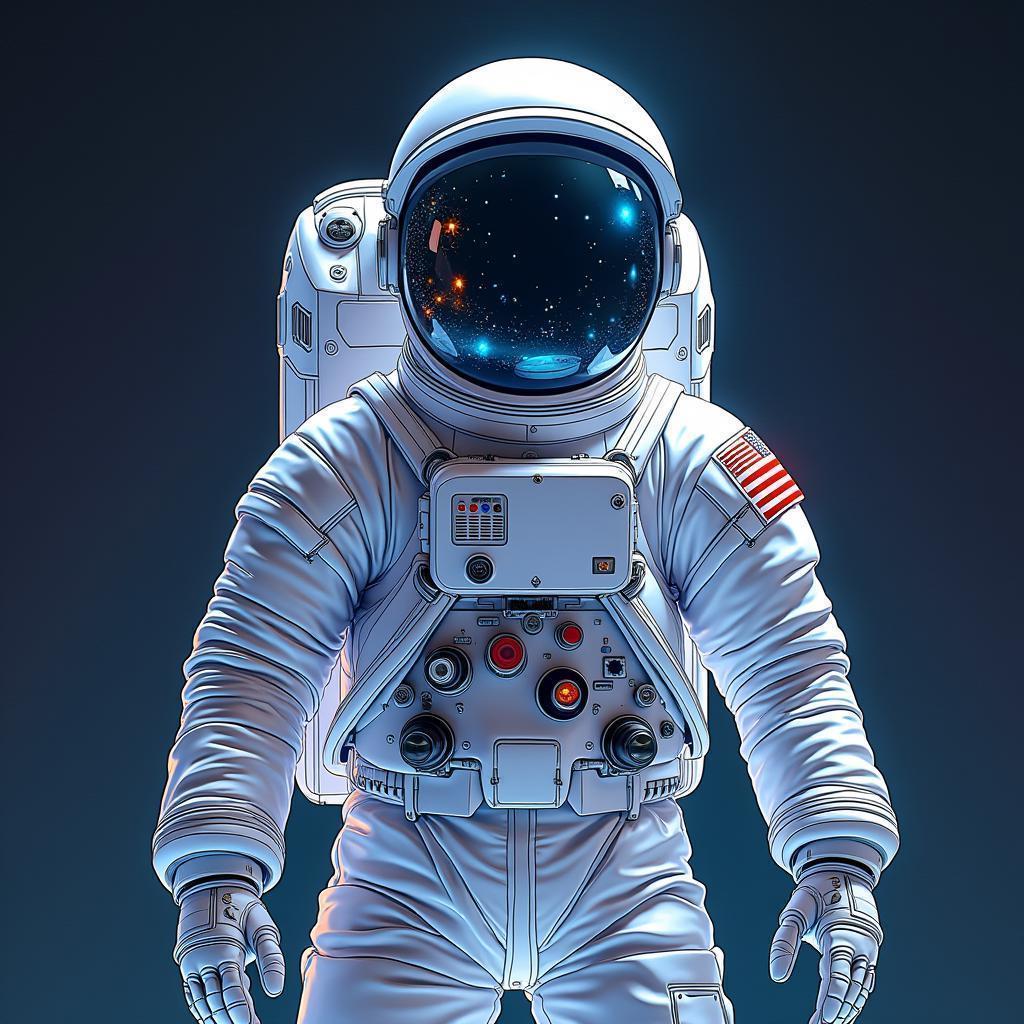 Midsommar Style Whiteboard Astronaut Symmetry