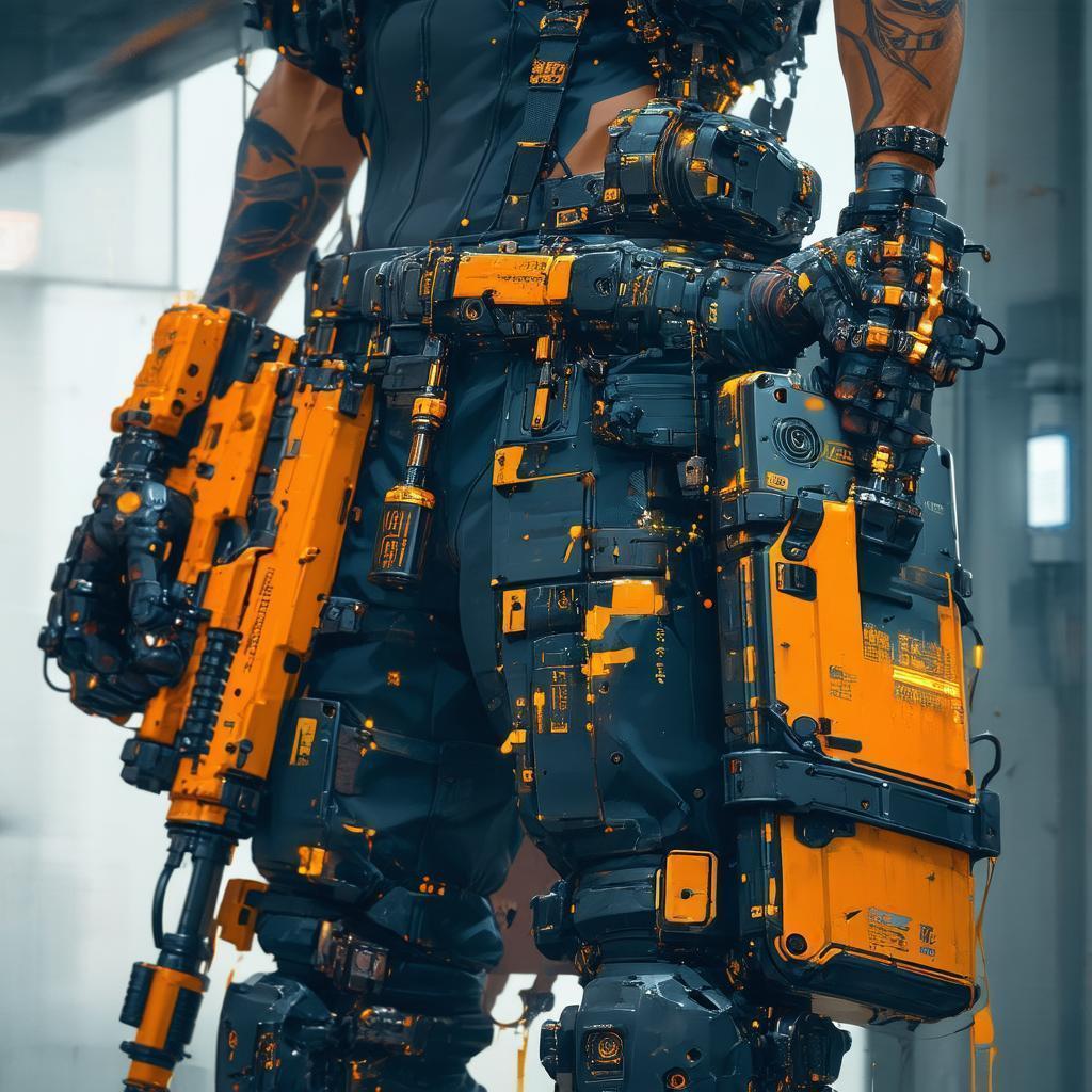 Cyberpunk Mechanic With Industrial Arms