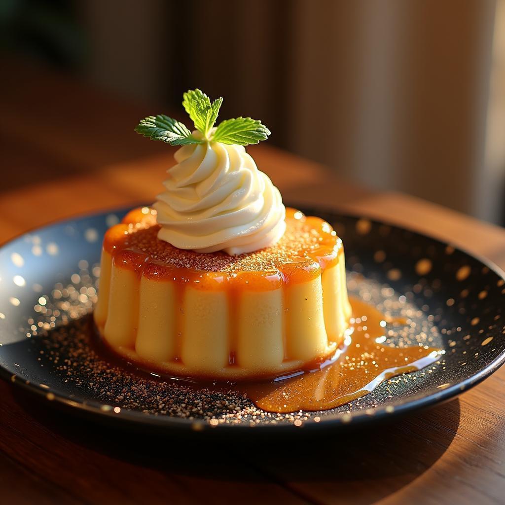 Golden Hour Celestial Cake on Starry Plate
