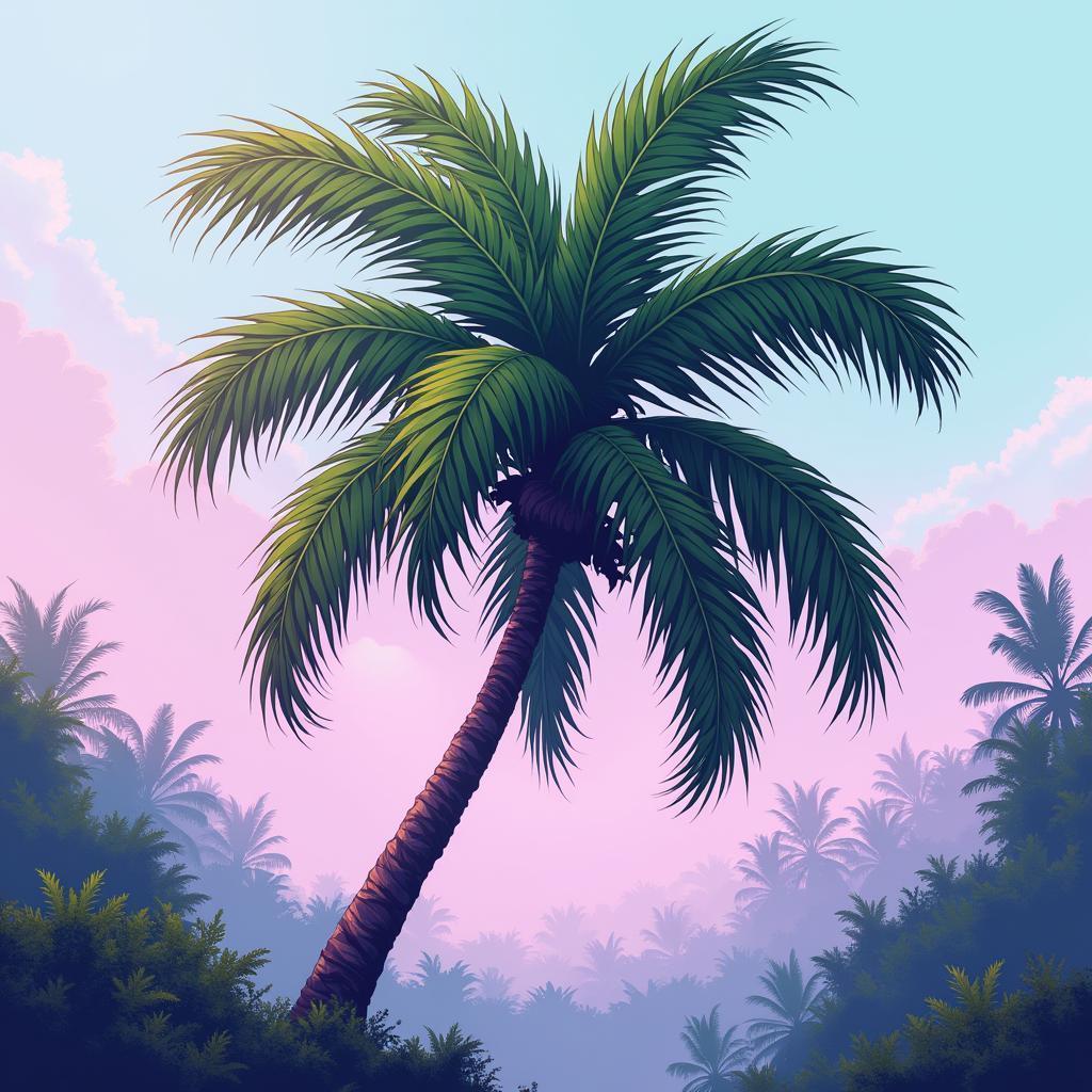 Green and Purple Palm in Dynamic Manga
