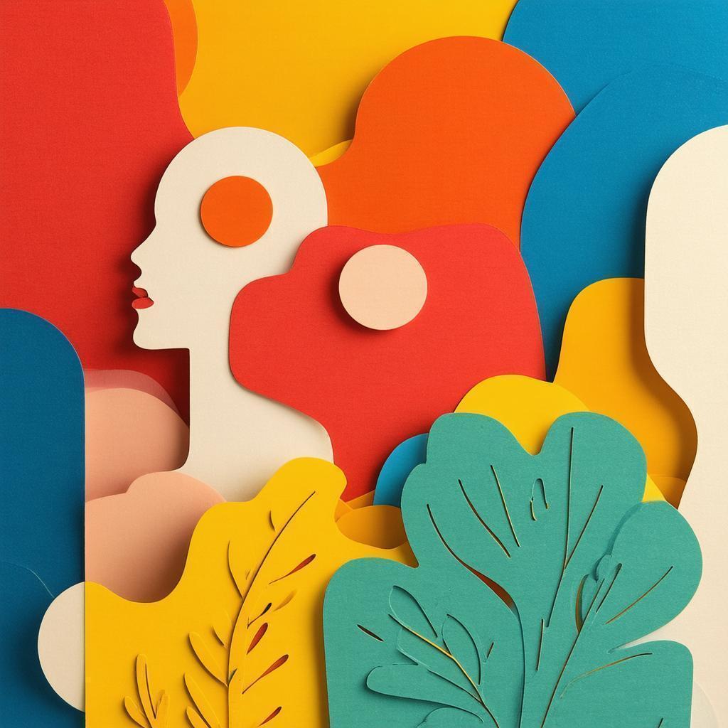 Playful Paper Cutout Element in Motion