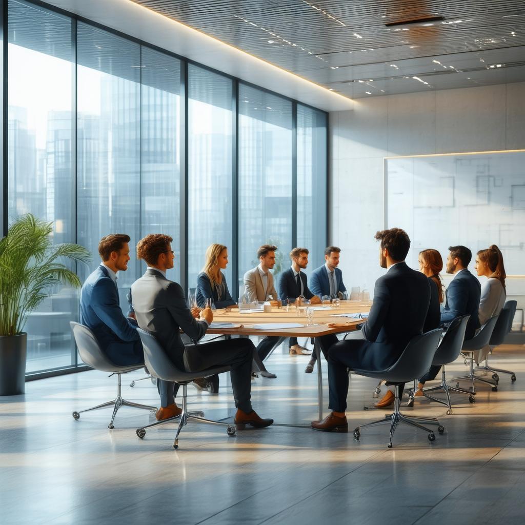 Crisp Minimalist Office Meeting Scene