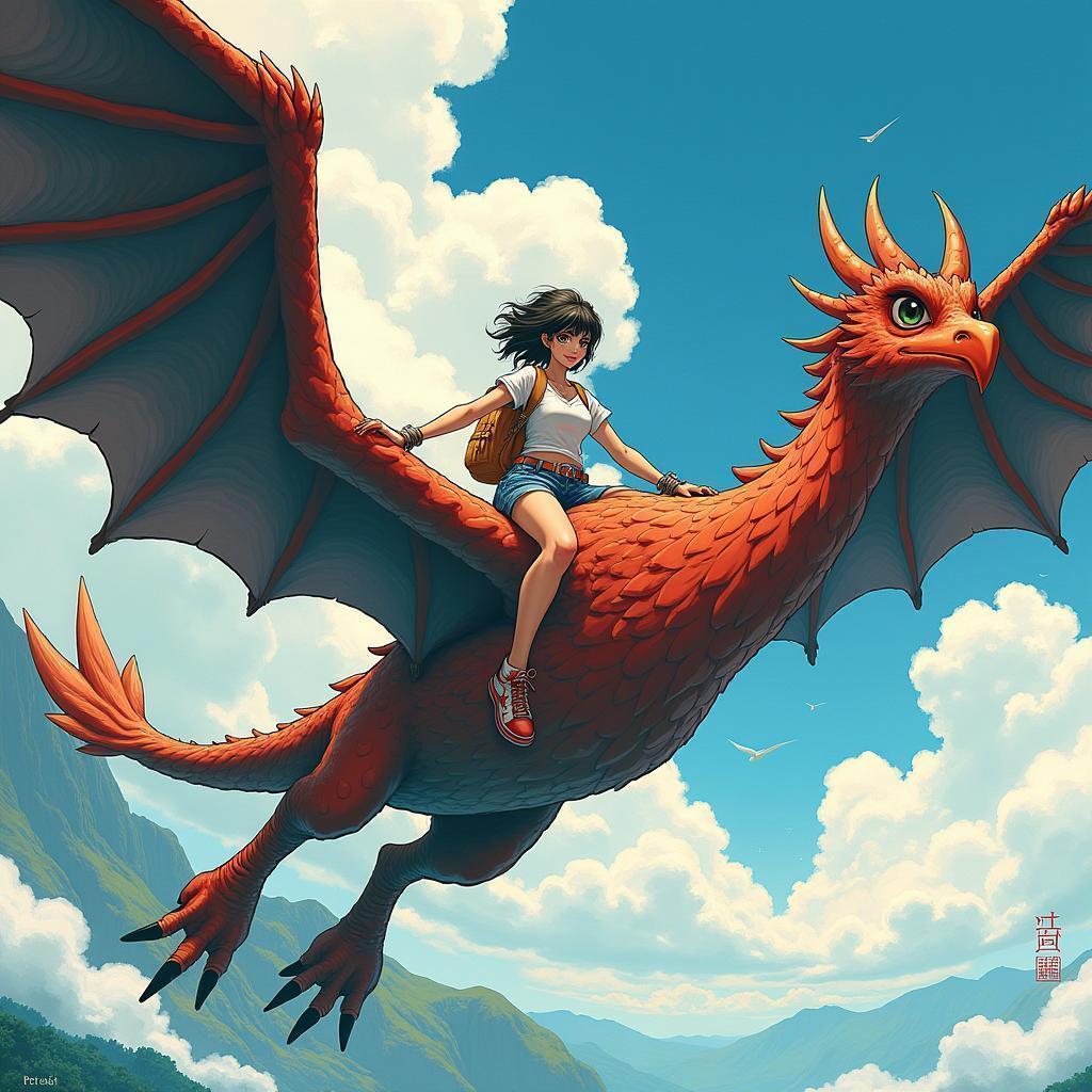 Soaring the Skies on a Colossal Roc