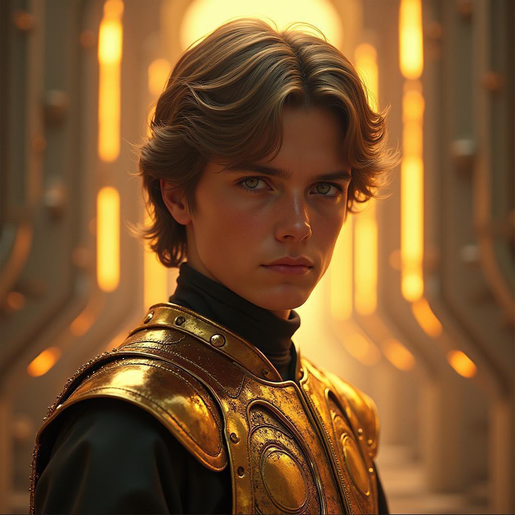 Luke Skywalker in Gleaming Gold Armor