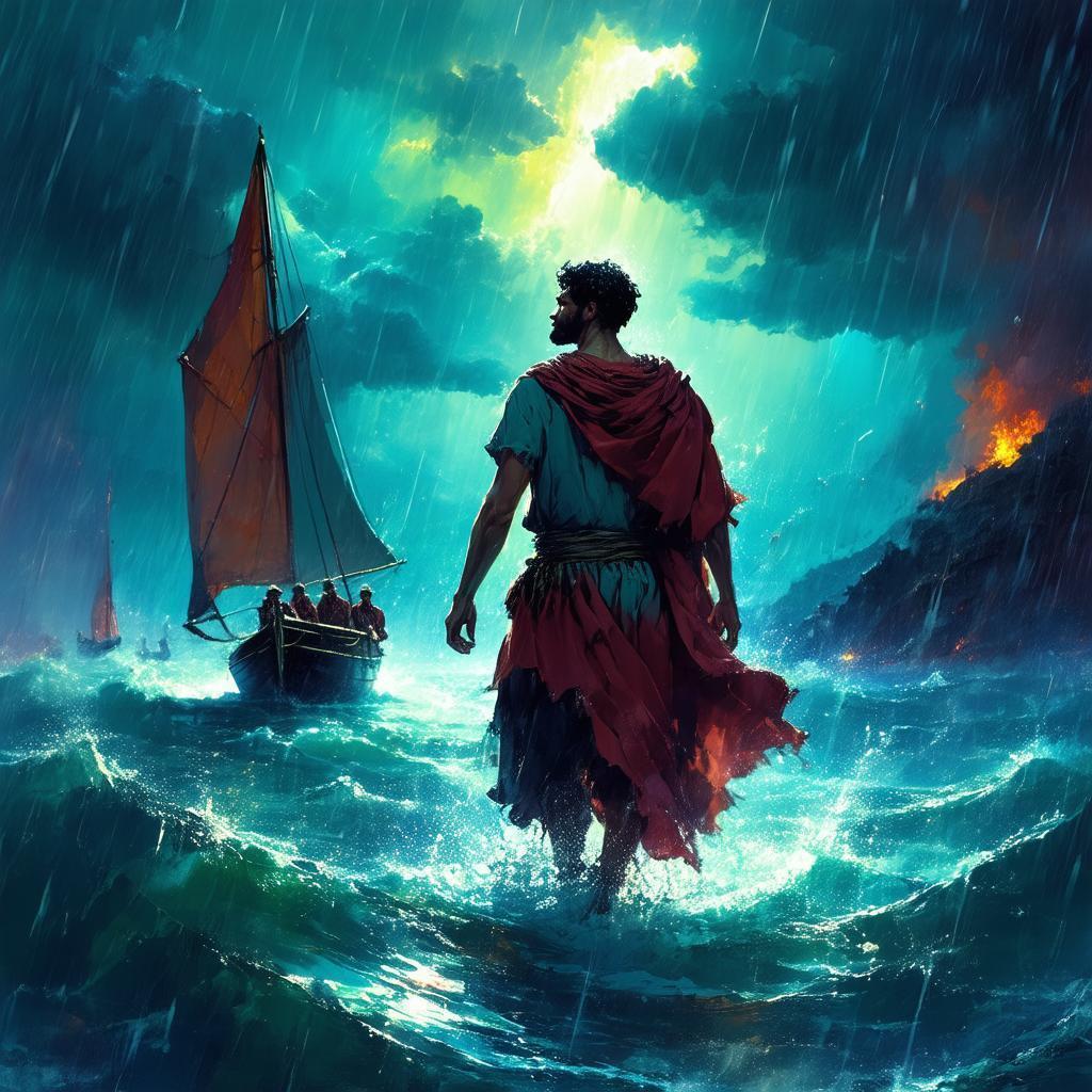 Walking on Storm Waves in Anime Light