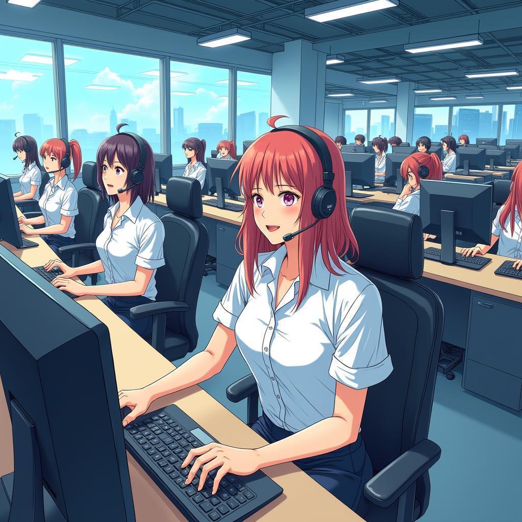 Energetic Manga Call Center in Full Swing