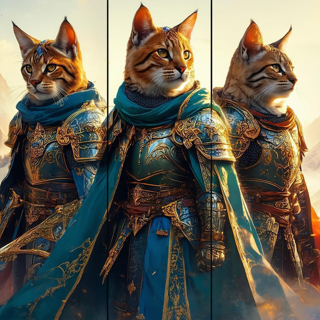Armored Feline Warriors on a Mythic Quest