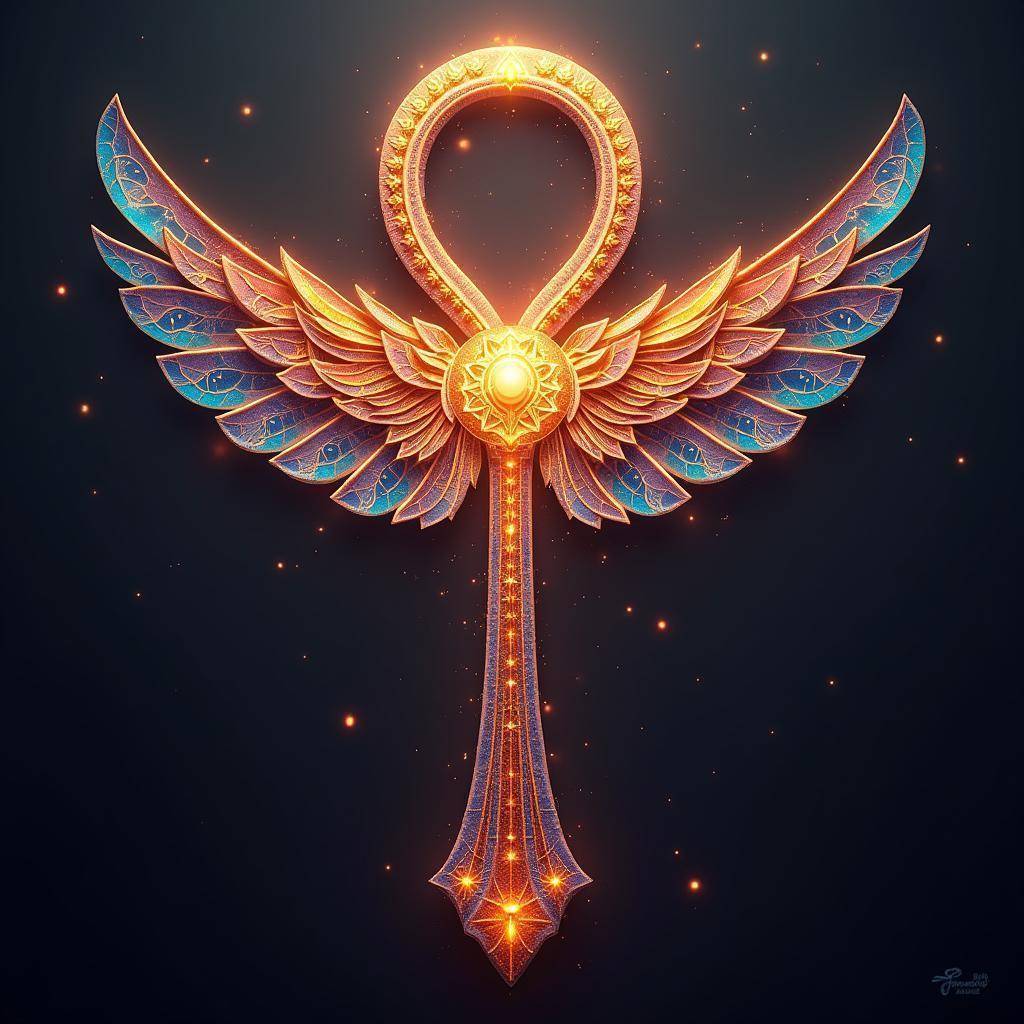 Art Deco Ankh Radiating Egyptian Energy