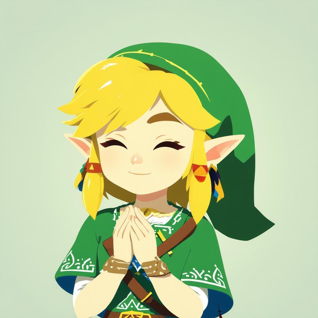 Happy Zelda in Clean Flat Vector