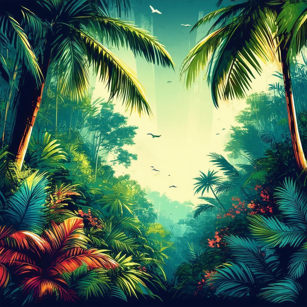 Lush Tropical Forest in Vivid Storyboard
