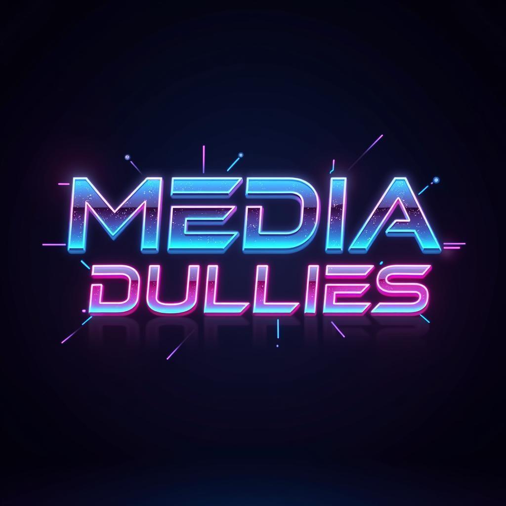 Neon Ironic Logo for Media Dullies