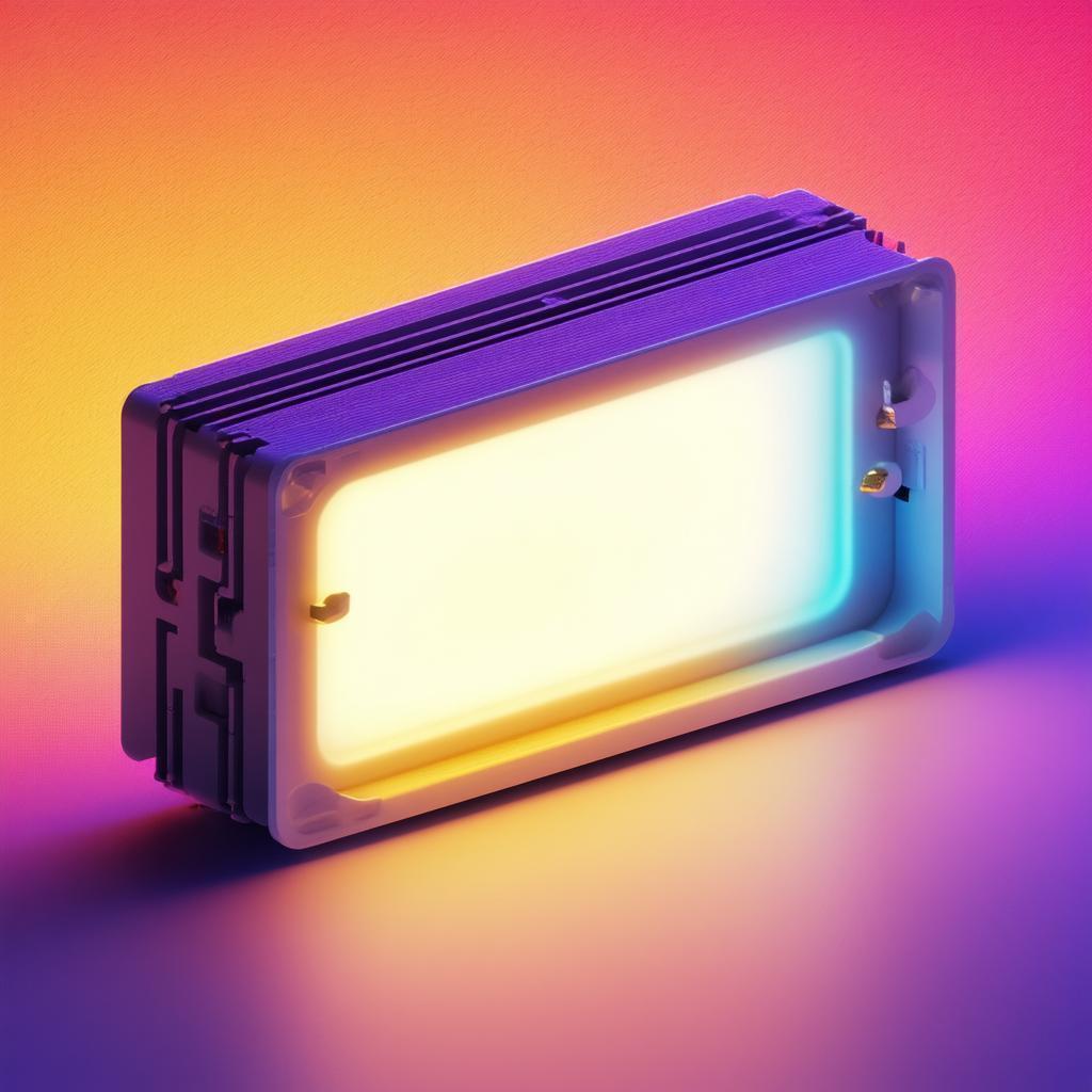 Isometric Neon Cutaway of an LED Light