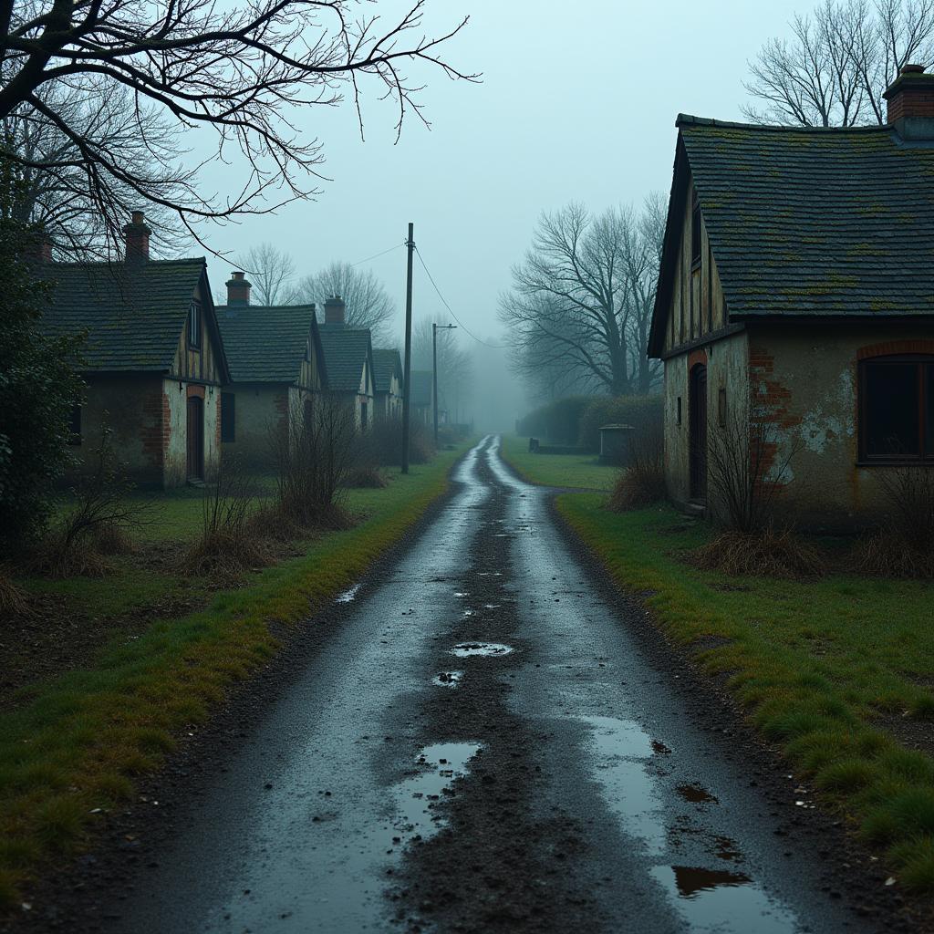 Abandoned English Village in the Rain