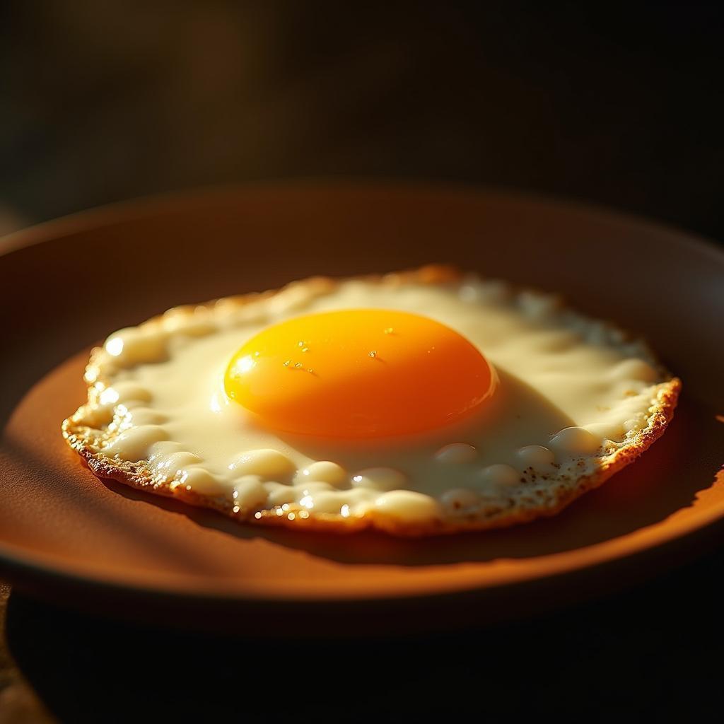 Fried Egg in Warm Cinematic Light