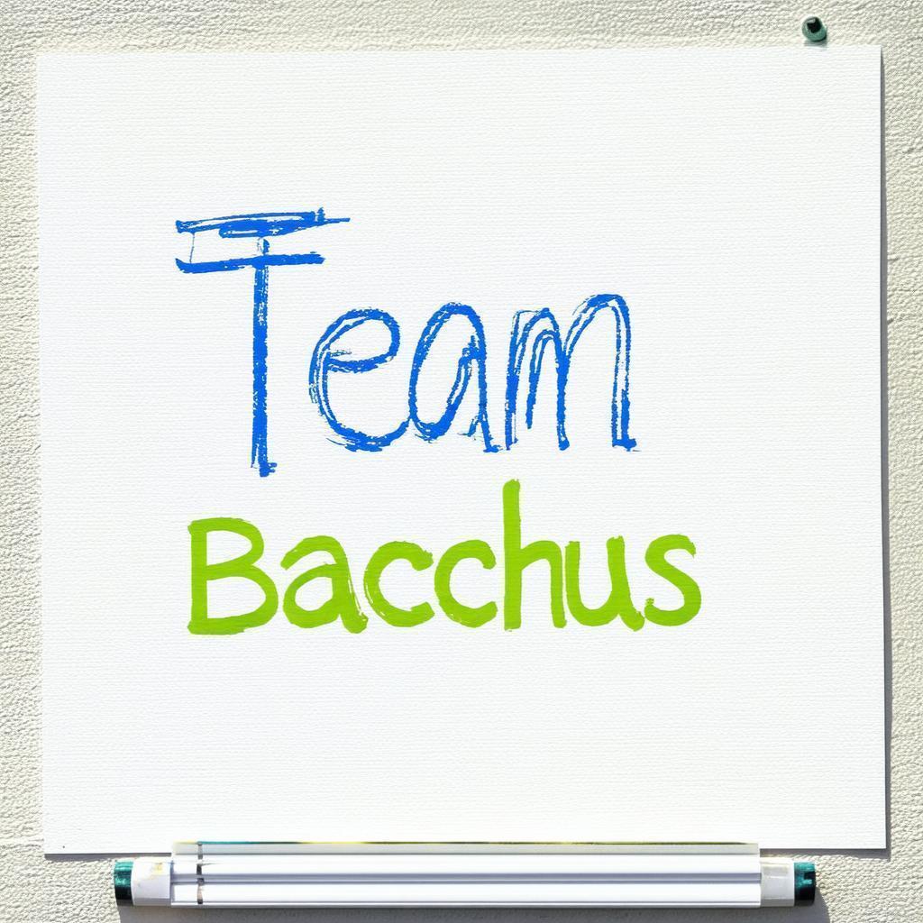 Team Bacchus Logo in Playful Whiteboard Lines