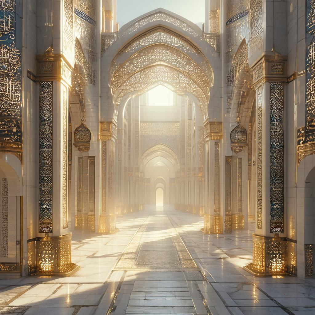 Robotic Arabic Architecture in Golden Light