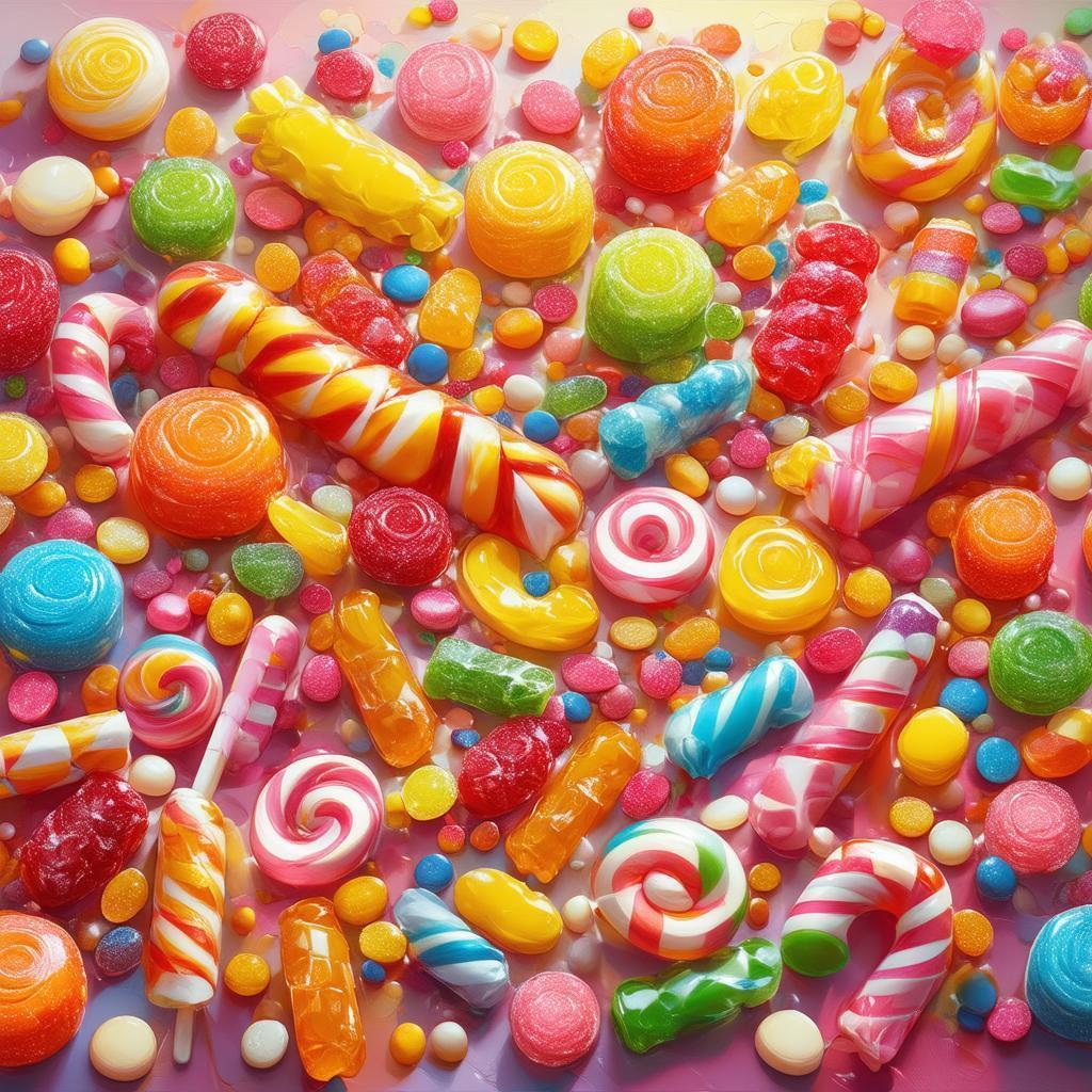 Candy Table From Above in Ink Wash