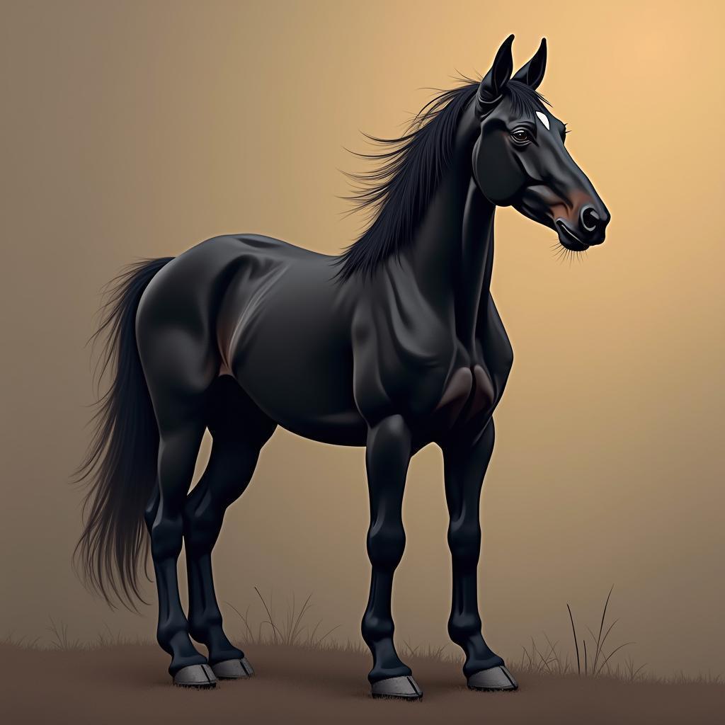 Black Weimaraner Horse Hybrid Concept Art