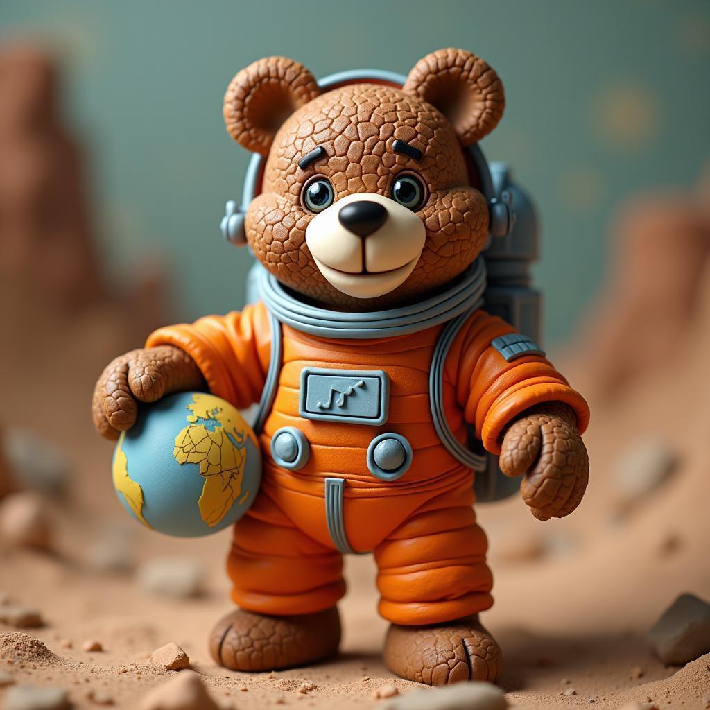 Claymation Astronaut Bear With Walter White