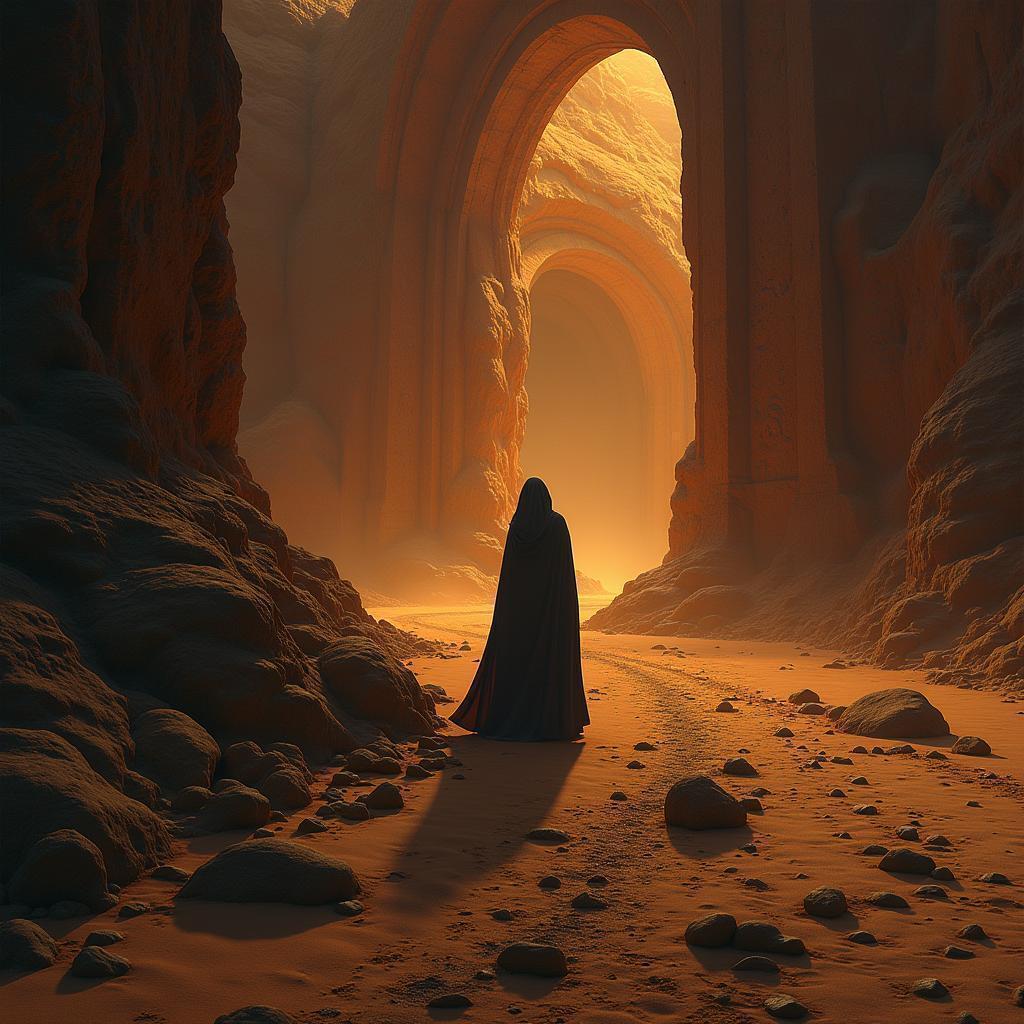 Dune Cover Art in Dramatic Desert Light