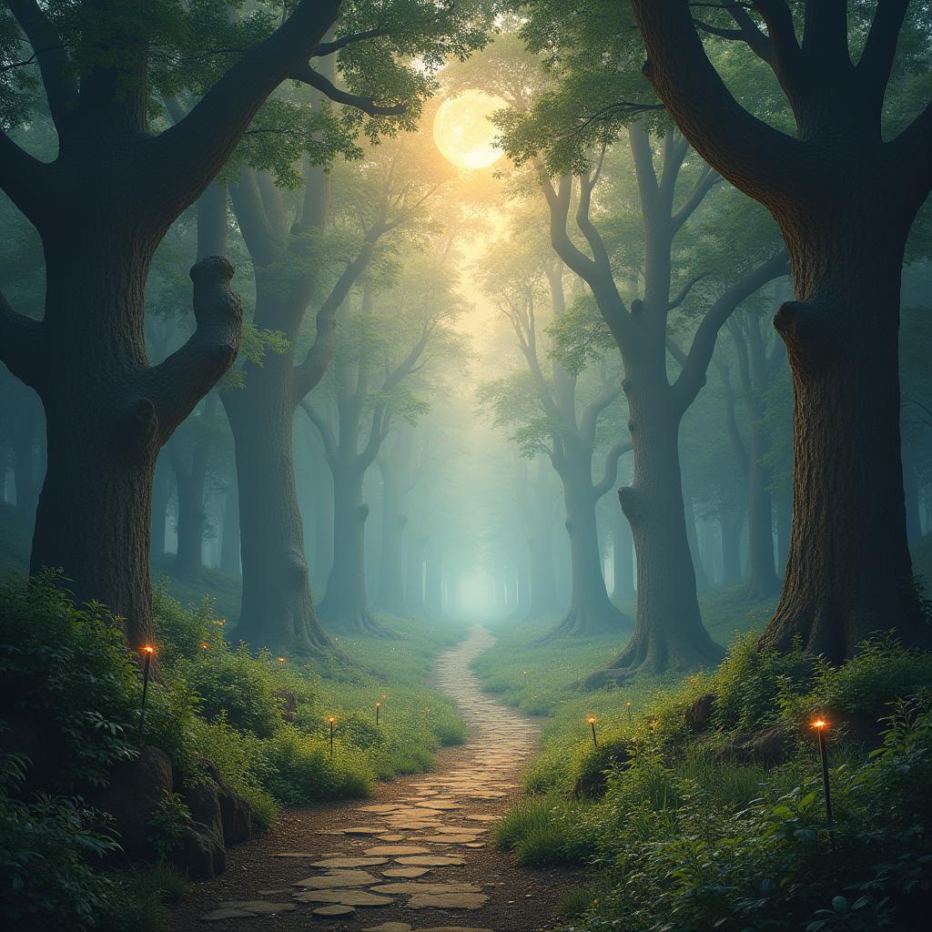 Celestial Shire Bathed in Divine Light