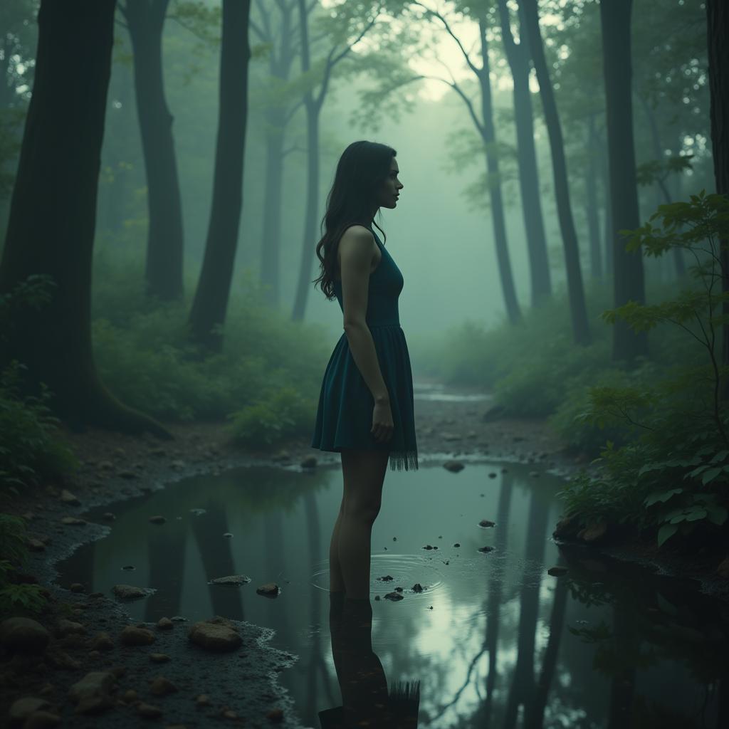 Jennifer Connelly at an Ethereal Forest Pond