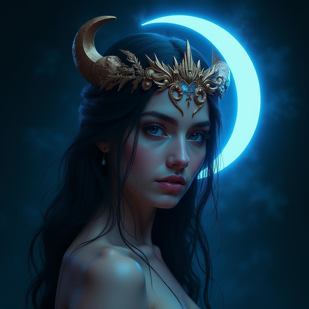 Artemixel Crowned by the Crescent Moon