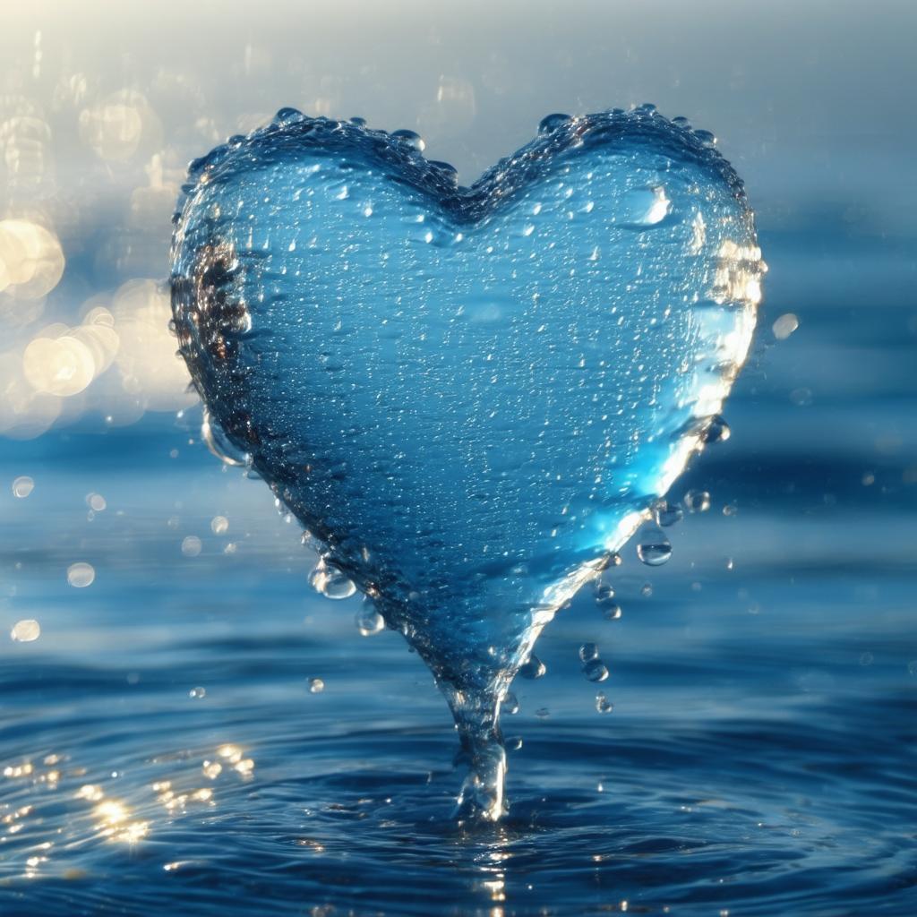 Heart of Water Glistening in Bokeh