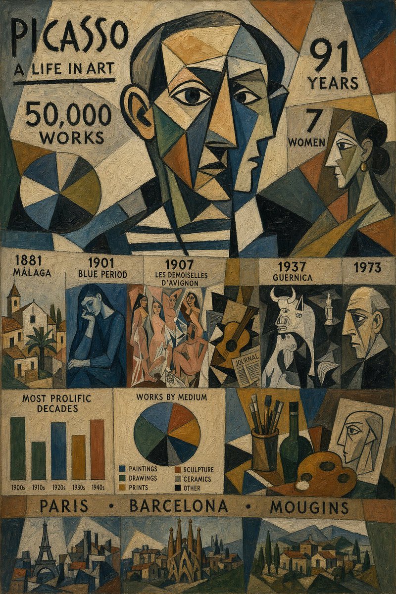 Picasso Cubist Infographic of Picasso