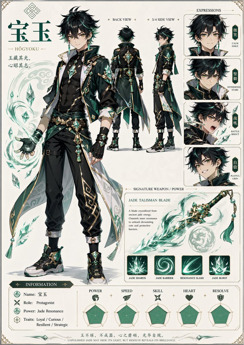 Shonen Anime Character Sheet
