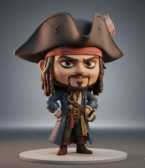 3D Collectible Chibi-style Figure with Pixar-Quality Realism and 8K Ultra HD