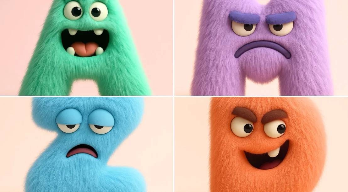 3D Letter Monster Design