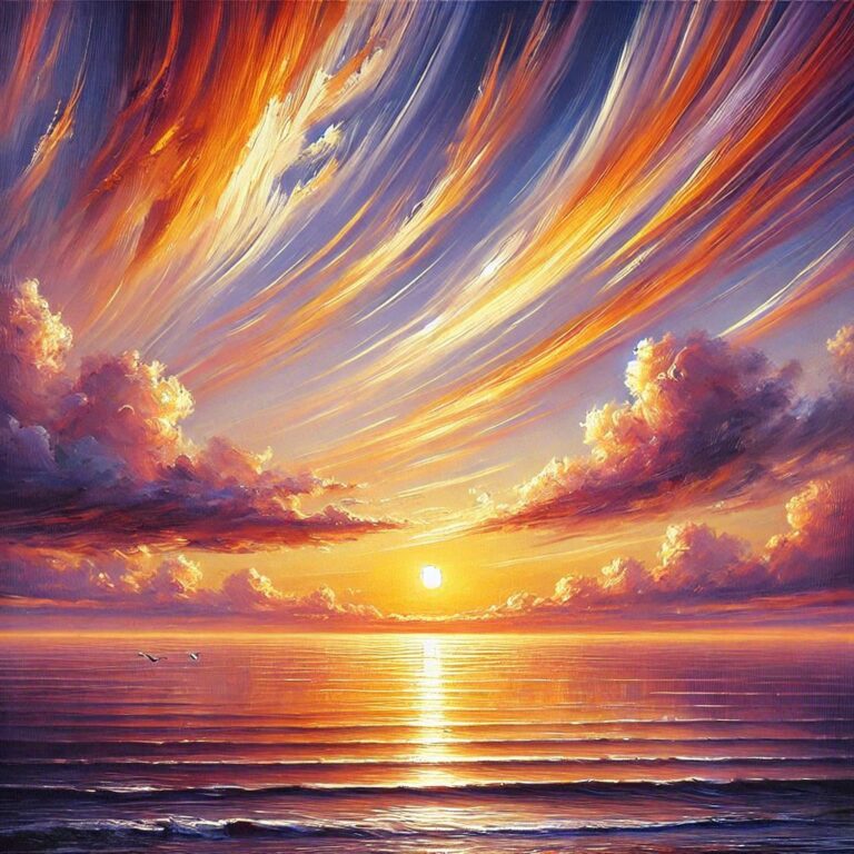 Painting Sunset Beauty with Brushstrokes