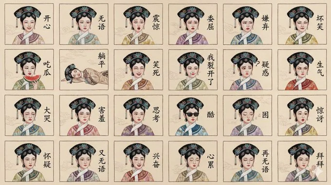 4K仿真绣苏绣Emoticon Artwork